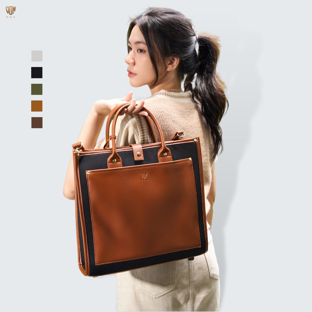 Túi Tote Cao Cấp Elegant - Xám Trắng (Sao chép)